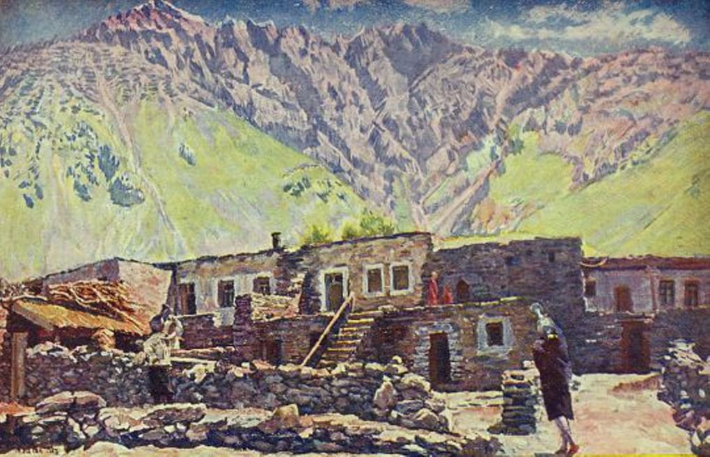 Илья Машков. Грузия. Казбек. Шат-гора и аул. 1920-е