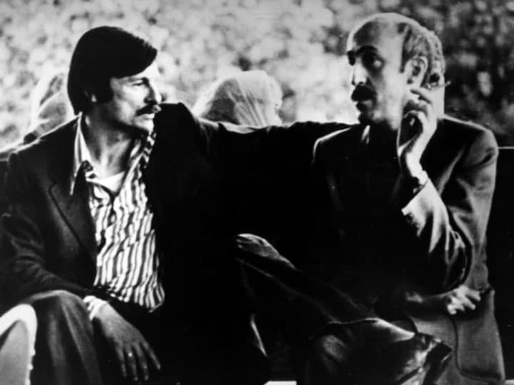 Режиссеры Отар Иоселиани (справа) и Андрей Тарковский. Москва, 1978–1980 годы. Музей кино, Москва