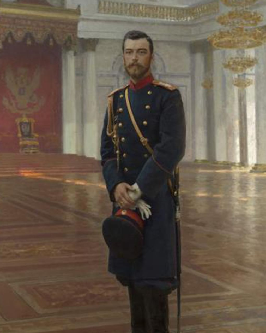 Илья Репин. Портрет Николая II (фрагмент). 1896. Государственный Русский музей, Санкт-Петербург